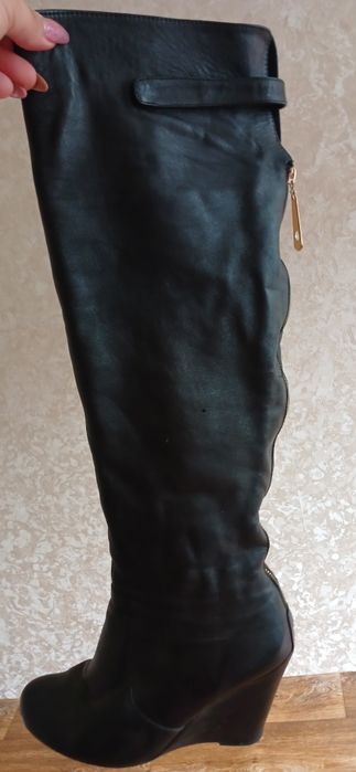 Продам кожание сапоги осенние