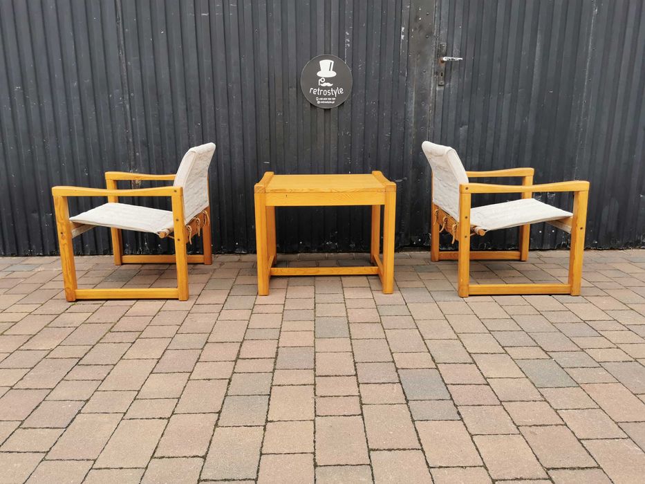 Stolik+ 2x fotel "Diana" proj. Karin Mobring dla IKEA, Szwecja '70