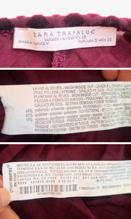 Vestido midi Zara em veludo bordeaux tamanho S/M como novo