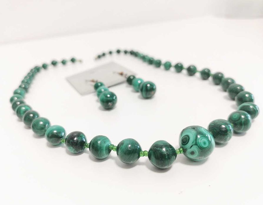 Conjunto Colar e Brincos de Malachite