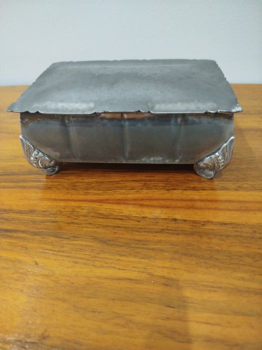 Stara szkatułka puzderko GEROTIN Gero Art Deco cynowa cyna humidor