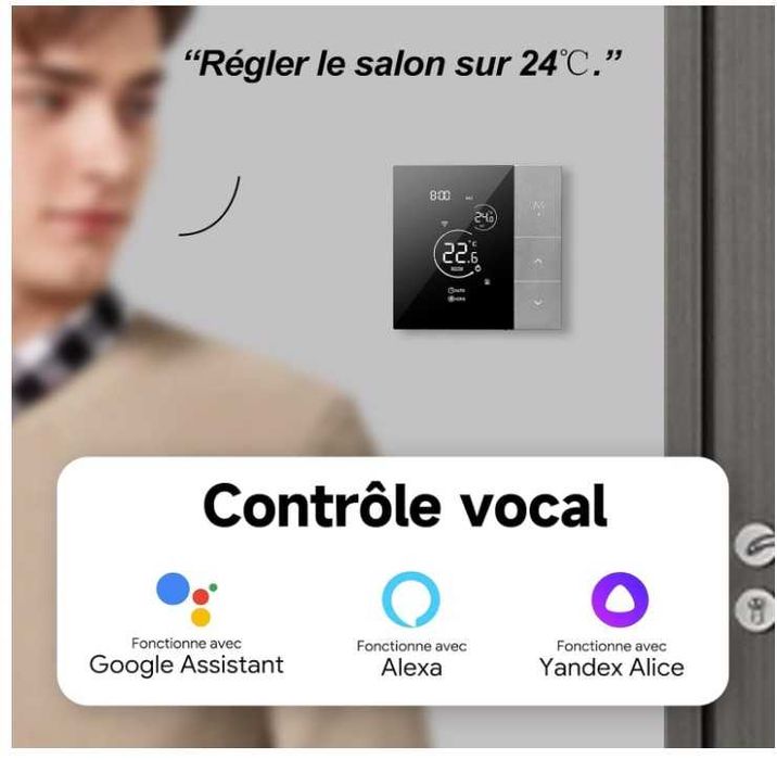 Inteligentny termostat Beok TGP508-WIFI-WPB, sterowanie kotłem