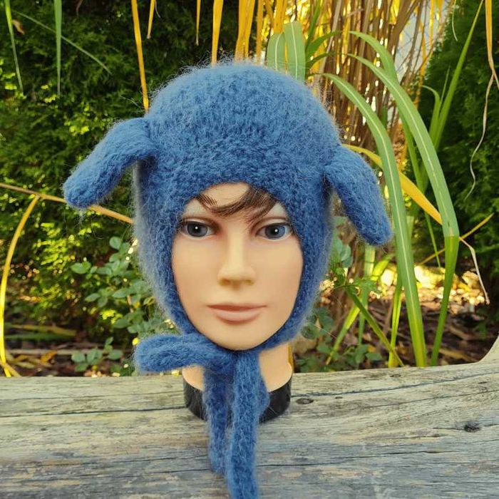 Czapka Piesek Jeans 54/56 S  PROMOCJA alpaka/merynos