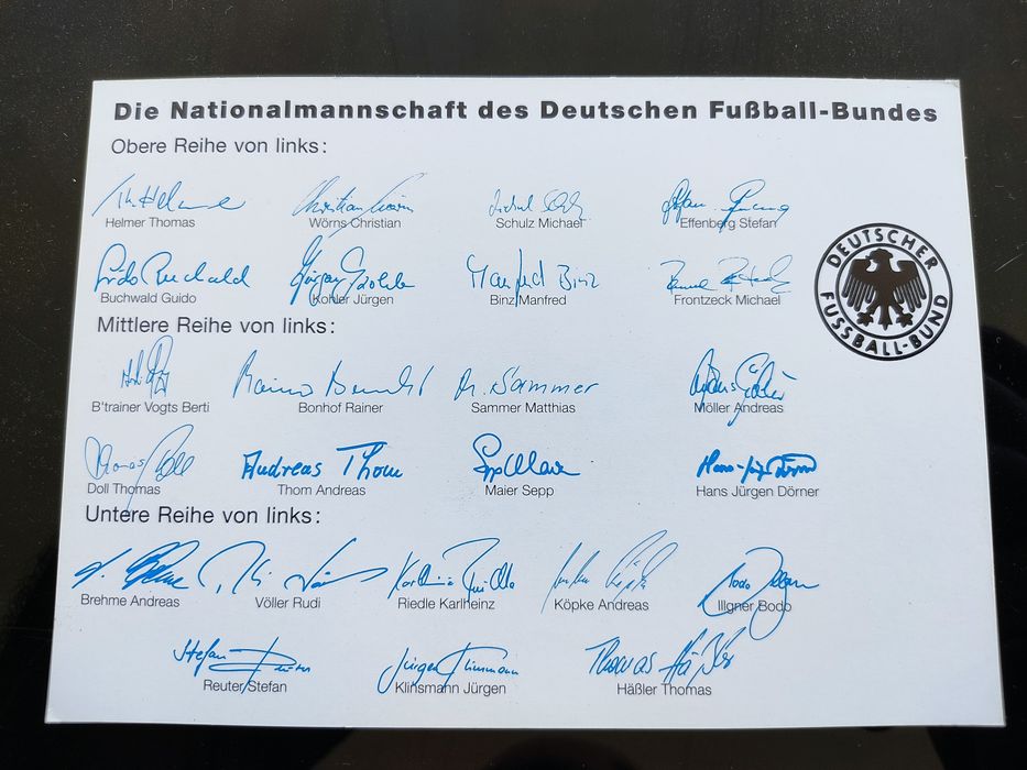 Postal da seleção da Alemanha