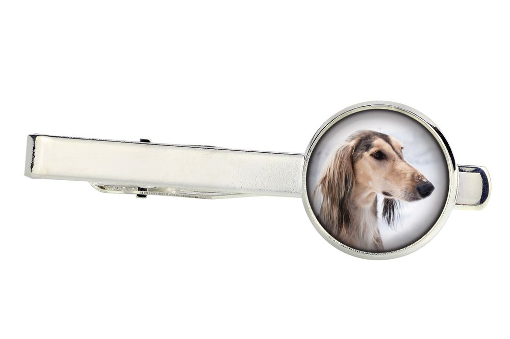 Chart perski, Saluki spinka do krawata ze zdjęciem Art-Dog