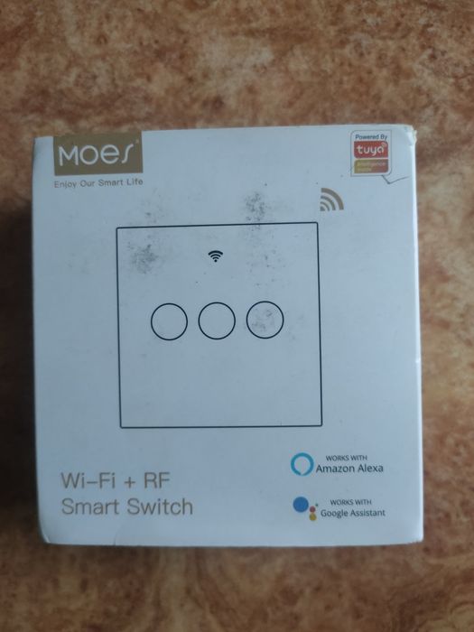 Wi-Fi Smart Switch Сенсорний вимикач Moes на 2 кнопки