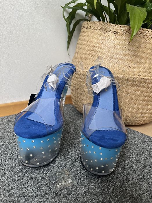 Szpilki Pole Dance r. 40 II blue diamonds Roxie Luve nowe
