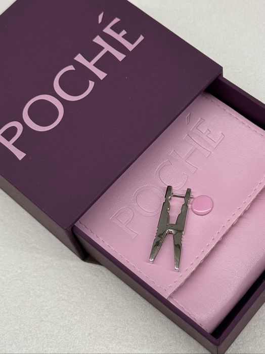 Моноскрежка прищепка Poche silver