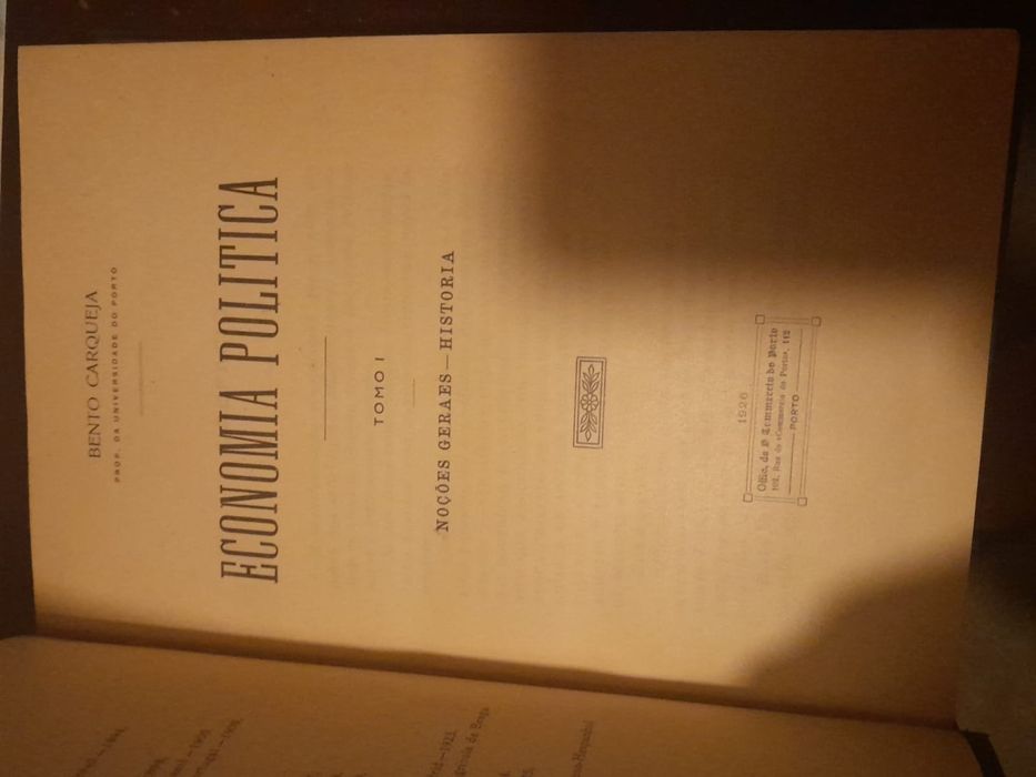 Economia política de Bento carqueja - tomo I a IV 1926