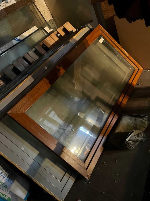 Drzwi balkonowe kolor orzech 808x1708