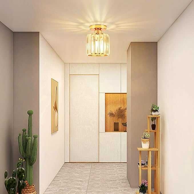 Złoty Kryształowy Żyrandol Mini ALLOMN Ø13 cm