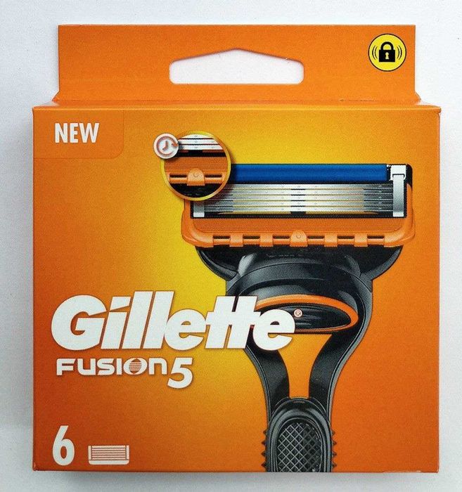 Gillette Fusion5 леза для гоління упаковка 6 штук 100% Оригінал