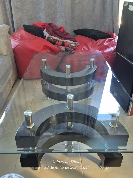 2 mesas em vidro (estar e jantar)