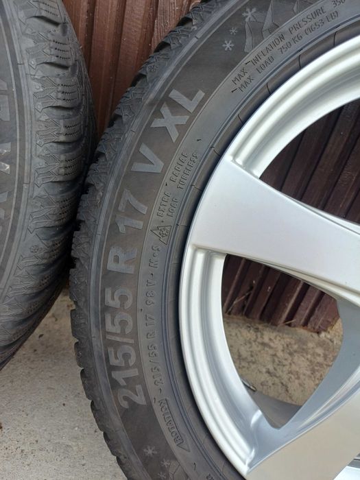 Koła zimowe 5x112 17 7J ET38 Semperit 215/55 R17  DEZENT Audi Volkswagen Skoda Seat