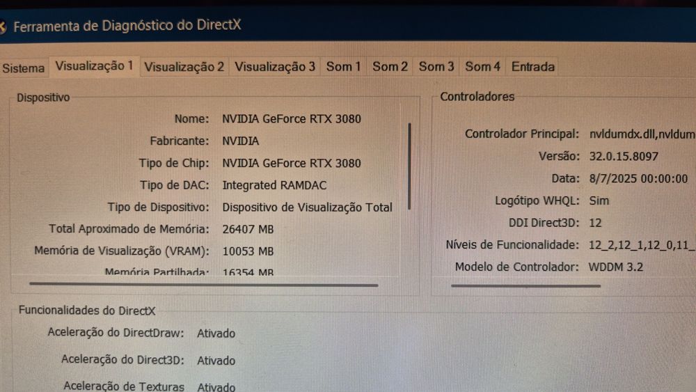 Computador Gaming Intel i7-8700K+Nvidia RTX 3080 + 32GB RAM + 3 discos