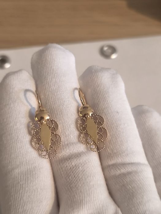 Nowe Złote Kolczyki 585 Złoto Gold Złoty 14K
