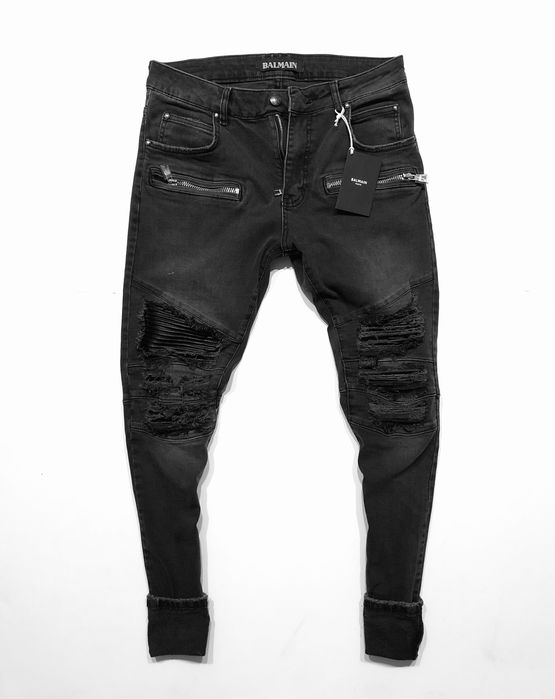Jeans Balmain slim fit grafit