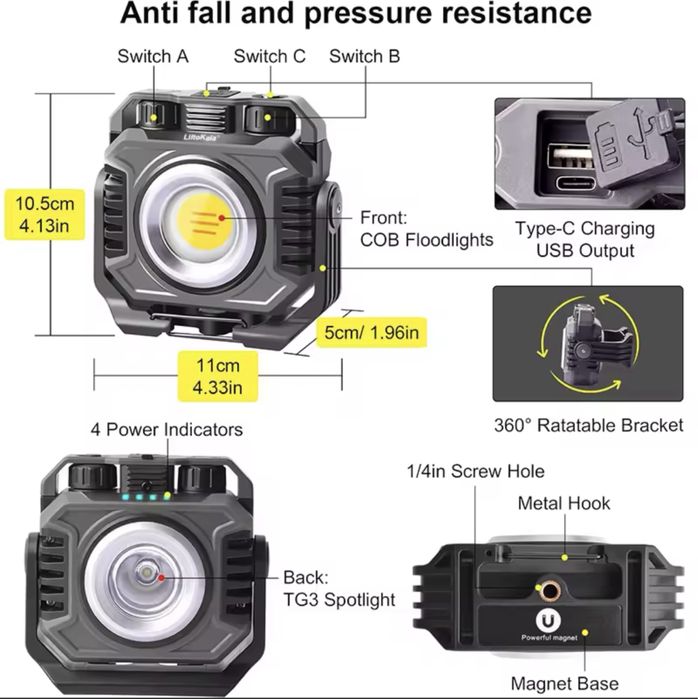 Litokala LF-786, двосторонній СОВ ліхтар+червоне світло