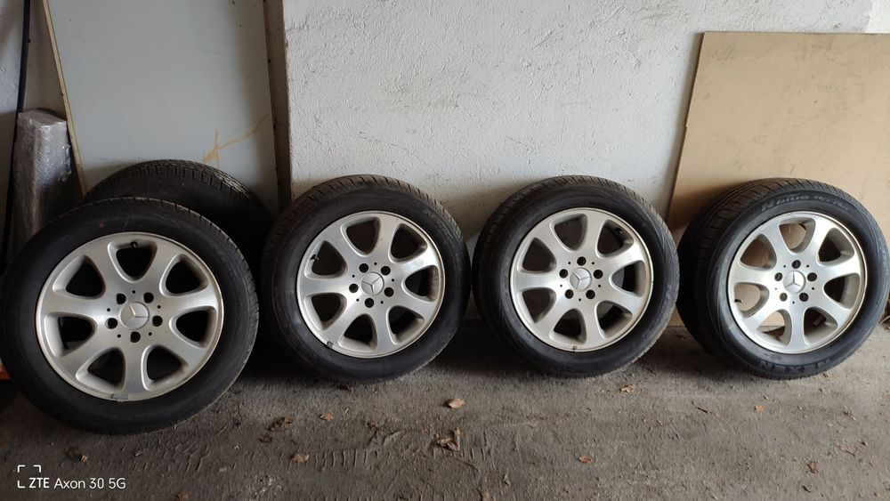 Felgi aluminiowe Mercedes 5x112 16" z oponami letnimi Nexen