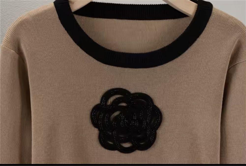 Kontantto komplet camel dzianina sweter spodnica xs-3xl