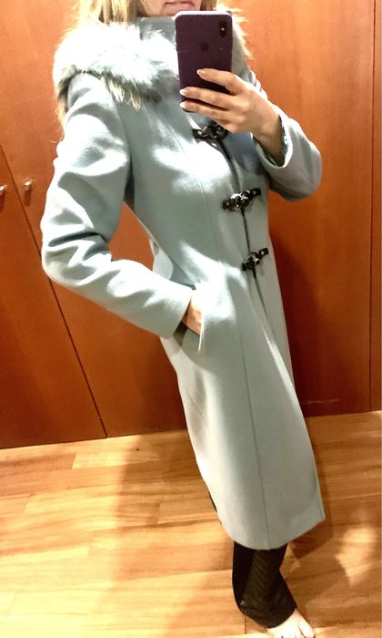 Casaco faenda azul bebe e pelo natural