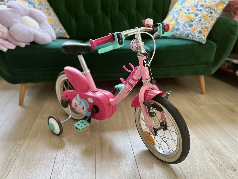 Rower dziecięcy BTWIN Unicorn 14 dla dziewczynki bardzo ładny