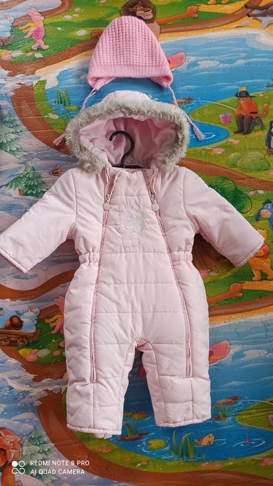 Комбінезон з шапочкою  ведмедиком для дівчинки 62 р ,