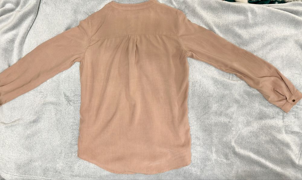 Sinsay XS bluzka 100% wiskoza, beż nude, zamek + kieszenie