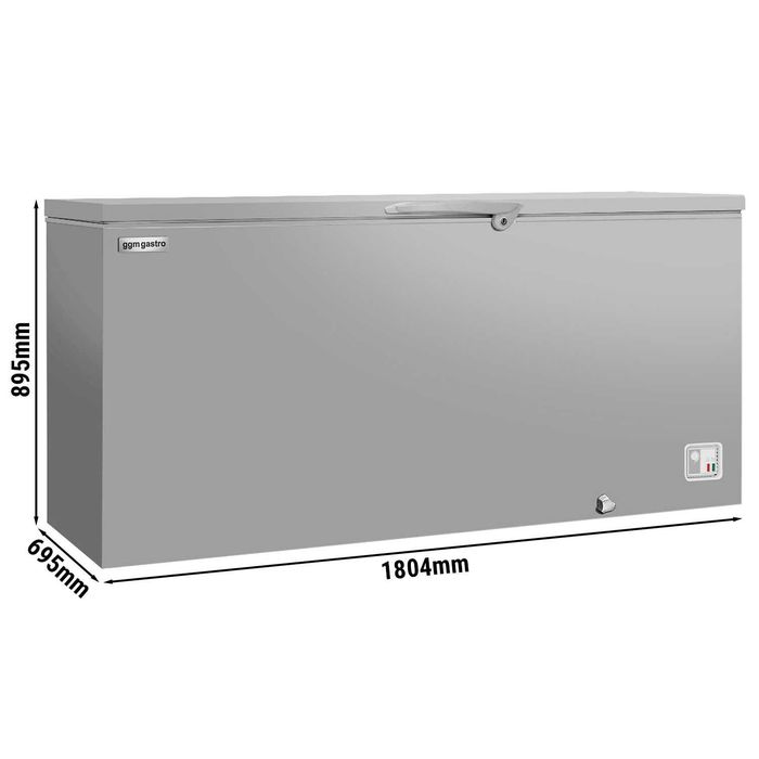 Arca de congelação horizontal - 1804x695mm - 534 litros - Tampa opaca em aço inoxidável