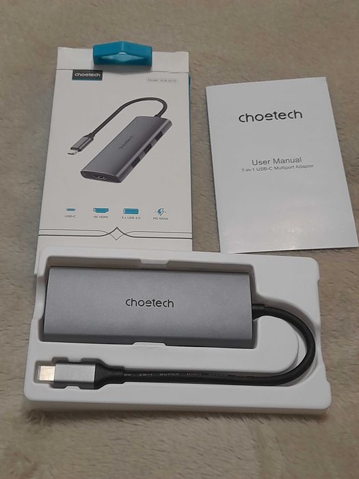 USB hub Choetech HUB-M19 7 в 1
Новий.