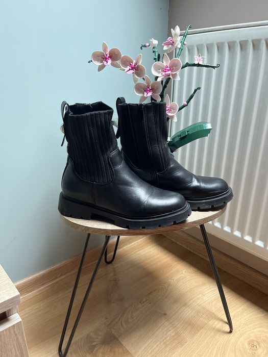 Botki czarne skarpeta 39