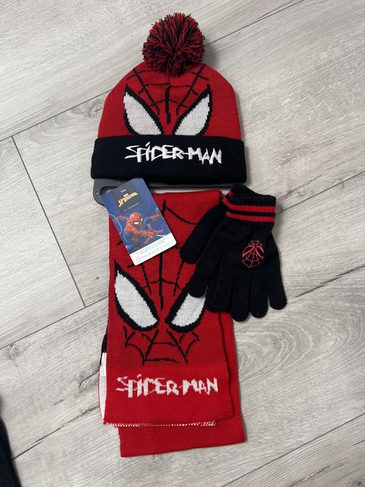 Zestaw Spiderman czapka szalik rękawiczki