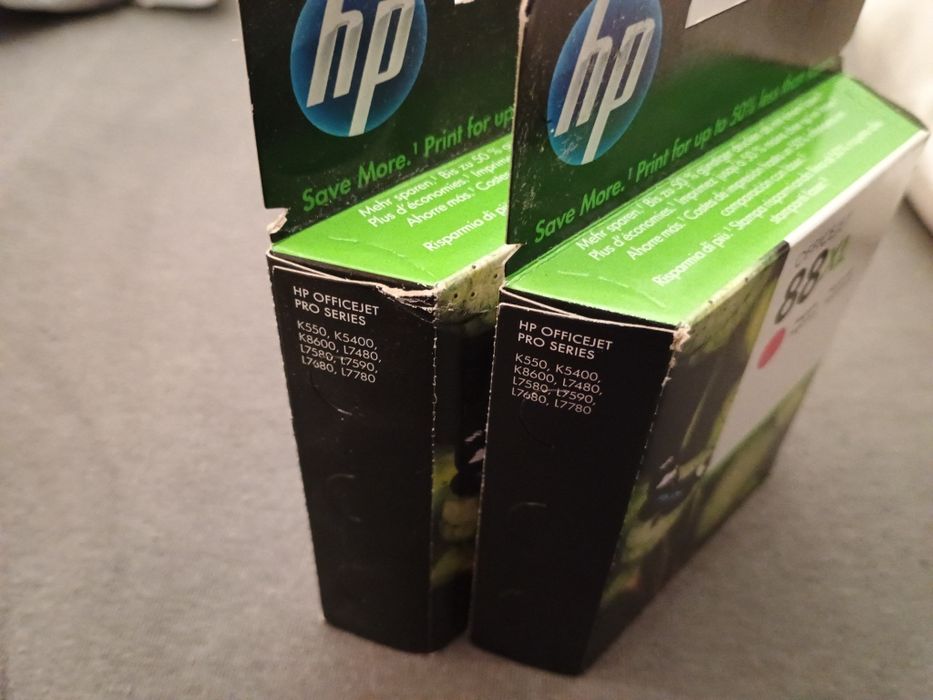 Zestaw 2 nowych oryginalnych tuszy HP 88XL błękitny purpurowy