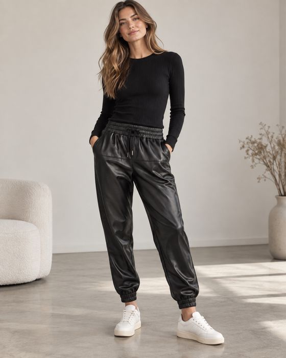 Co’Couture Co Couture Heloise Pant жіночі штани брюки джогери еко шкіра чорні S/M оригінал