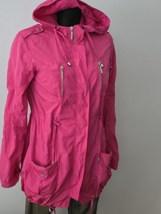 Kurtka przeciwdeszczowa, wiatrówka, różowa