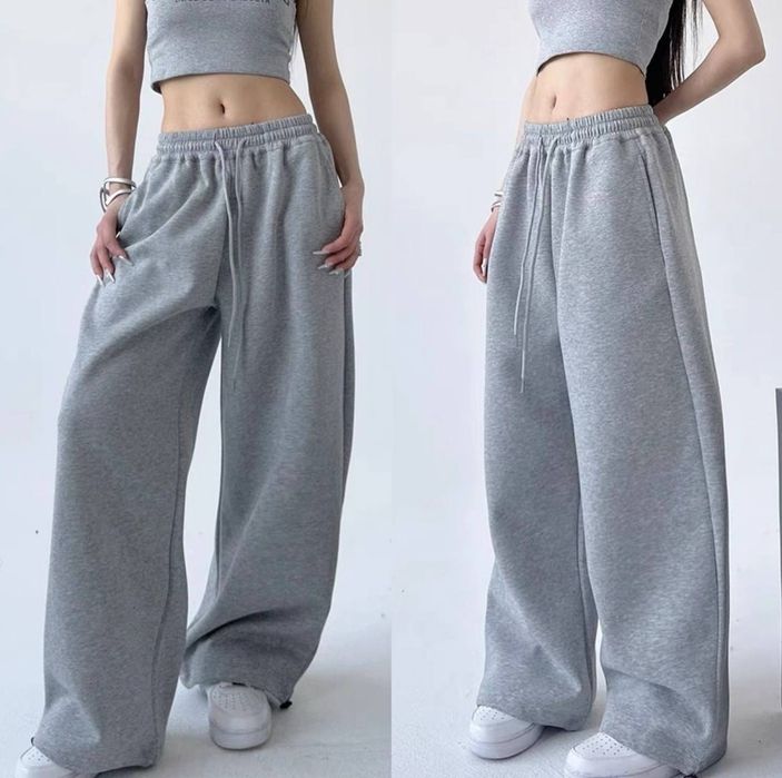 Жіночи штани джогери і прямі на фіксаторах на флісі