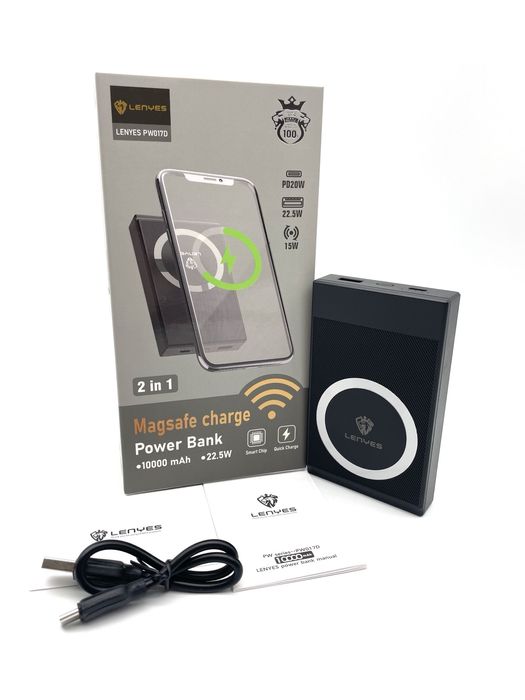 Power Bank LENYES MagSafe  10000 mAh (22.5W / PD20W / Wireless 15W)
