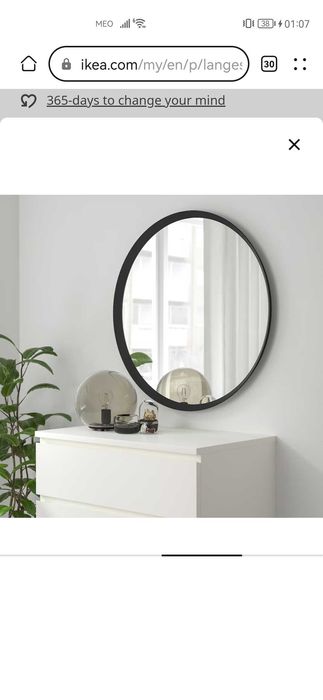 Espelho Redondo preto 80cm diâmetro