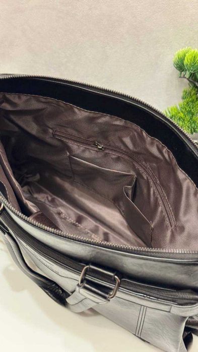 Чоловіча сумка (Чорна) для ноутбука документів. + Гаманець у ПОДАРУНОК