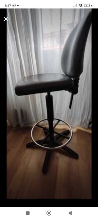 Cadeira cinza escritorio reclinavel