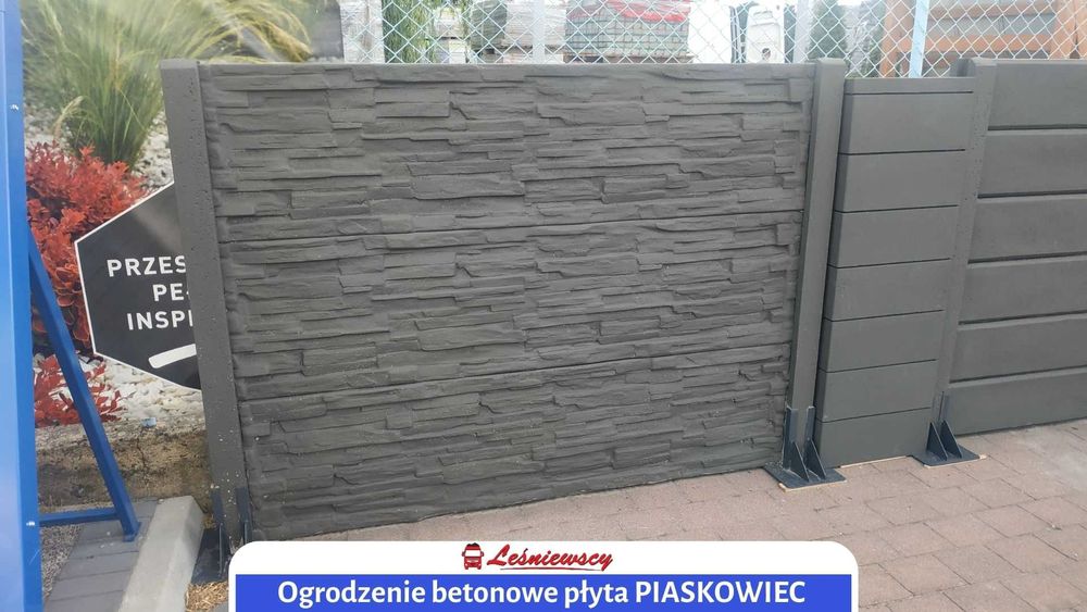 Ogrodzenie betonowe posesji płyty betonowe 200x50cm solidne zbrojone