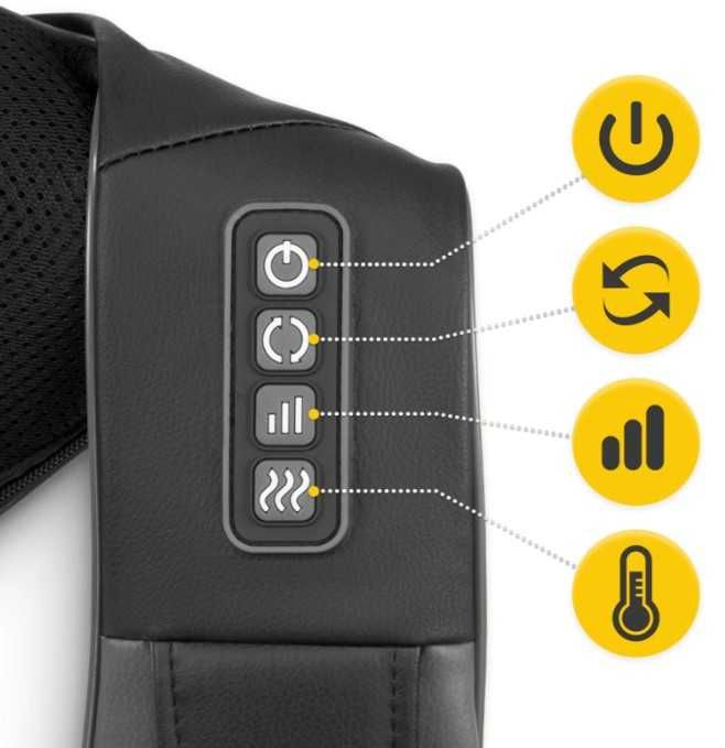 Masażer Pas masujący kark ramiona plecy shiatsu PRO+ 4FIZJO ORGINAŁ !! Szary