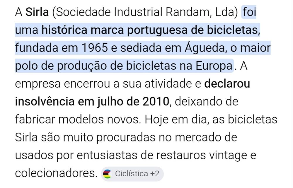 Bicicleta antiga Sirla