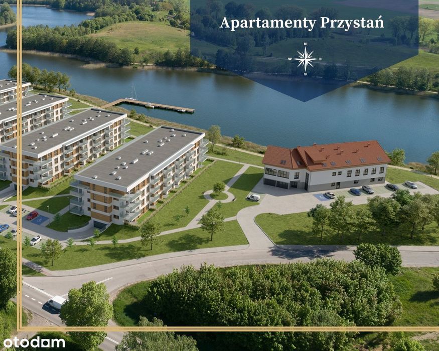 Apartamenty Przystań Olecko, 58 m², Sypialnia, Salon, Garderoba, Taras