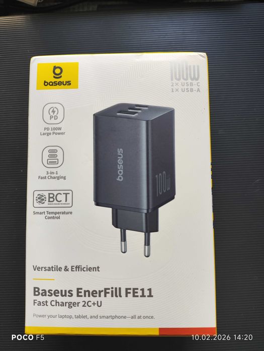 Зарядное устройство Baseus Enerfill FE11 GaN 100w швидка зарядка PD QC