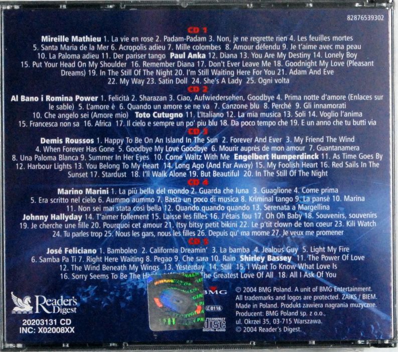 VA - Złote Lata Piosenki 5CD (Reader's Digest) 2004r. NOWA
