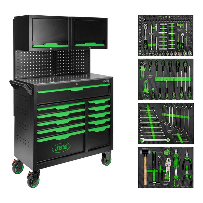 Carrinho de Ferramentas c/ 11 Gavetas e Armários Superiores JBM  JR19