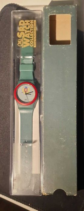 Relógio SRD Watch Collection - Verde e Vermelho com Brasão - NUNCA USADO (caixa selada)