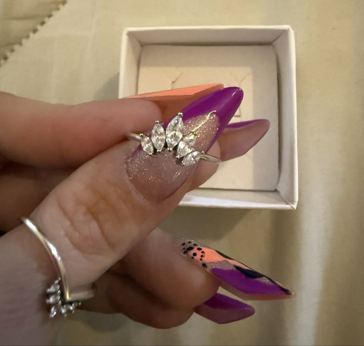 Anel prata 925 zirconias tiara tamanho 54 (14)