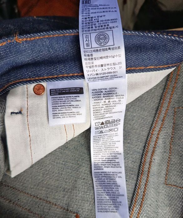 Нові джинси Levi's 501 Original W36 L36 (52 UA) сирий денім